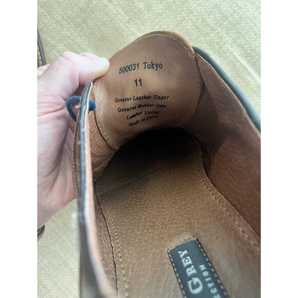 Aston Grey Collection Chestnut Leather Lace Up Oxfords Men's Dress Shoe Size 11 - Picture 3 of 12